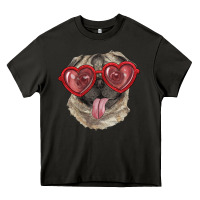 Asphalt pug with love glasses Heavy Core Tee - RanaPortraitStore