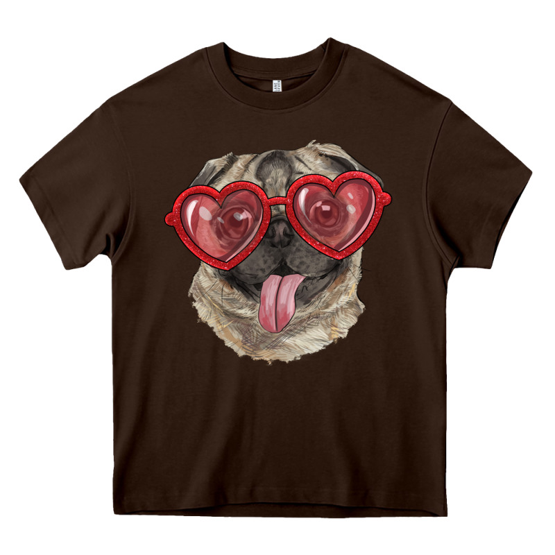 Pug With Love Glasses Heavy Core Tee by RanaPortraitStore | Teevron