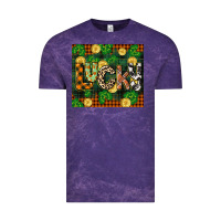 Cloud Purple st patricks day lucky clover and coins Vintage Tee - CowGirlArtShop