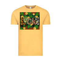 Vintage Mustard st patricks day lucky clover and coins Vintage Tee - CowGirlArtShop