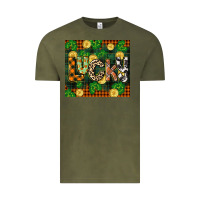 Vintage Olive st patricks day lucky clover and coins Vintage Tee - CowGirlArtShop