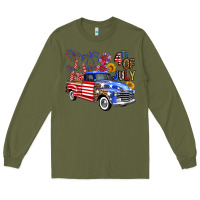 Army Green Western Truck Fourth Of July America Long Sleeve Tee - FaDigitalArtStudio