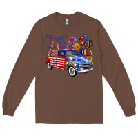 Chestnut Western Truck Fourth Of July America Long Sleeve Tee - FaDigitalArtStudio