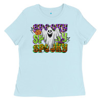 Baby Blue spooky spooky spooky Ladies Tee - CowGirlArtShop