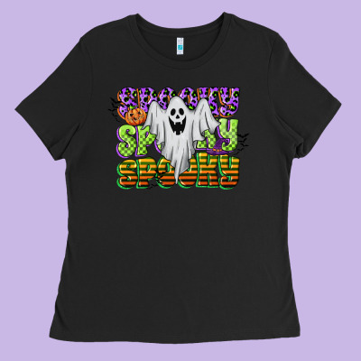 Spooky Spooky Spooky Ladies Tee Designed By Cowgirlartshop