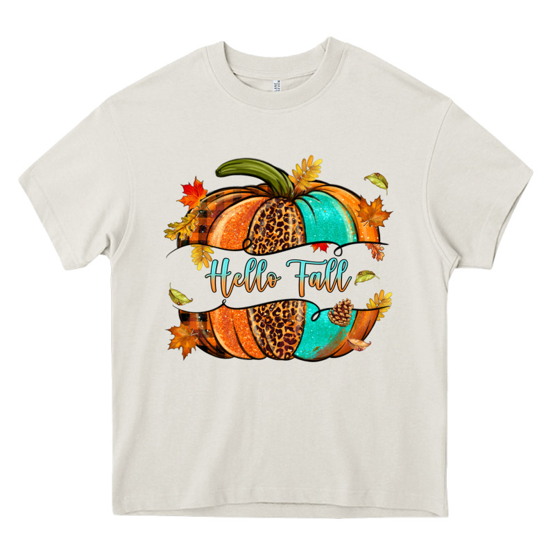 Pumpkin Hello Fall Heavy Core Tee by NancyCooperArtShop | Teevron