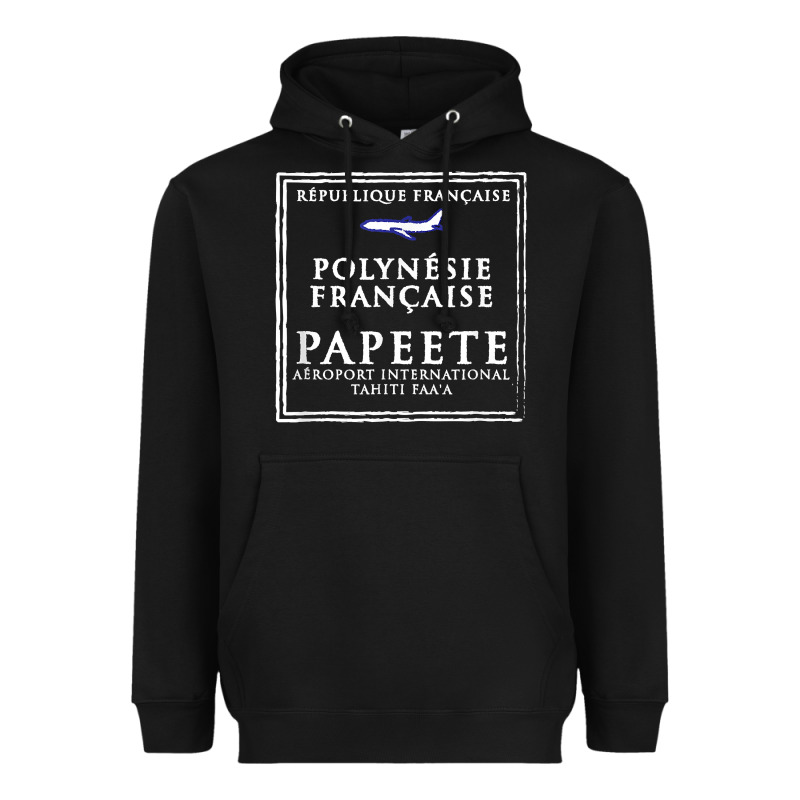 Papeete Tahiti Passport Stamp Vacation Travel T Shirt Heavyweight Hoodie by maiPhamDesign | Teevron