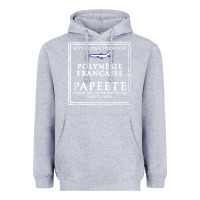 Heather Grey papeete tahiti passport stamp vacation travel t shirt Heavyweight Hoodie - maiPhamDesign