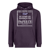Plum papeete tahiti passport stamp vacation travel t shirt Heavyweight Hoodie - maiPhamDesign