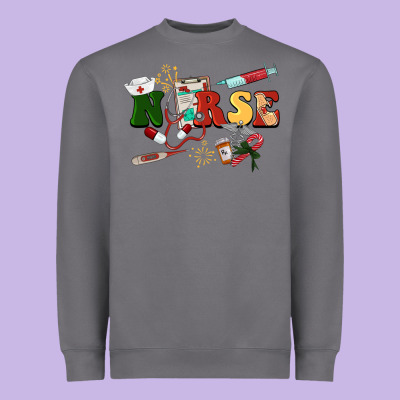 Christmas Nurse Heavyweight Sweatshirt Designed By Barkaloodesign