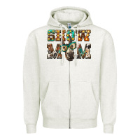 Oatmeal Heather show mom donkey Zipper Hoodie - BarkalooDesign