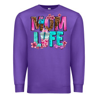 Purple mom life Premium Sweatshirt - AdoDesignShop