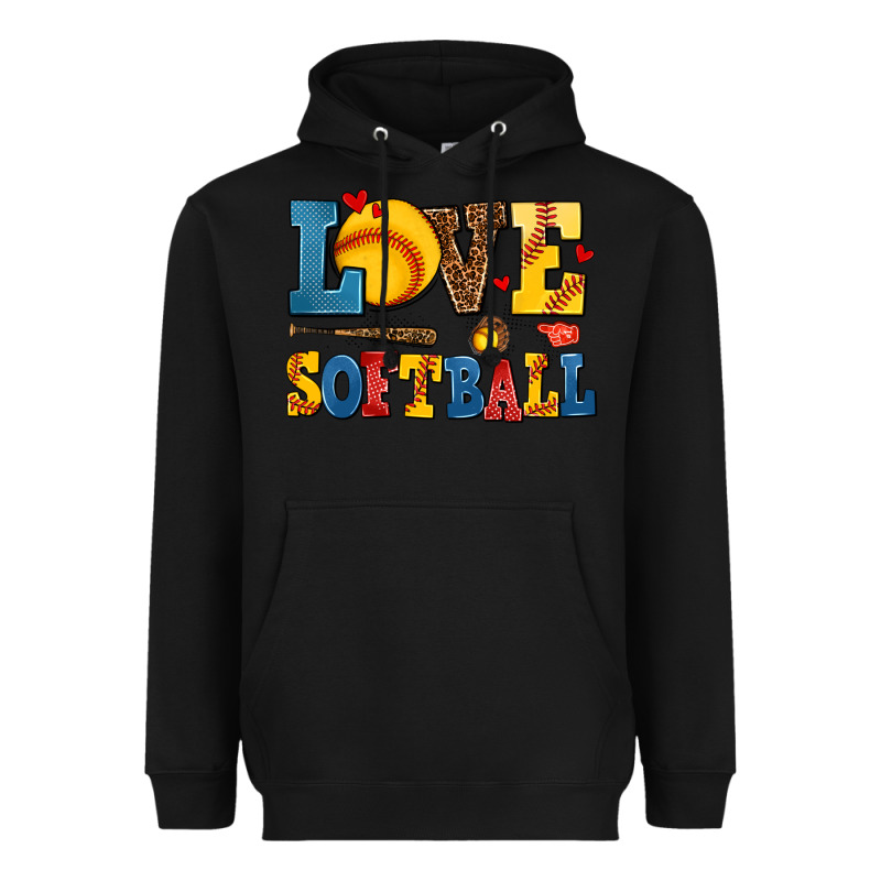 Love Softball Heavyweight Hoodie by AdoDesignShop | Teevron