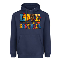 Navy love softball Heavyweight Hoodie - AdoDesignShop