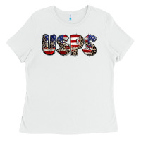 White usps 4th of july Ladies Tee - CowGirlArtShop