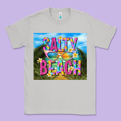 Salty Beach Classic Tee Designed By Tumblerdesignbyshophia