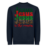 Navy jesus is the reason Heavyweight Sweatshirt - BarkalooDesign