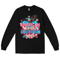 Black American heart southern soul 4th of july Long Sleeve Tee - FaDigitalArtStudio
