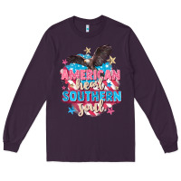 Plum American heart southern soul 4th of july Long Sleeve Tee - FaDigitalArtStudio