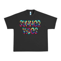 Pigment Black summer vibes tie dye doodle Urban Heavy Tee - CowCowDesign
