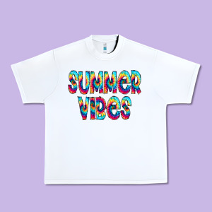 Summer Vibes Tie Dye Doodle Urban Heavy Tee Designed By Cowcowdesign
