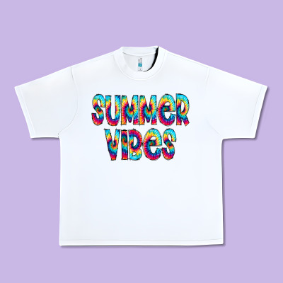Summer Vibes Tie Dye Doodle Urban Heavy Tee Designed By Cowcowdesign