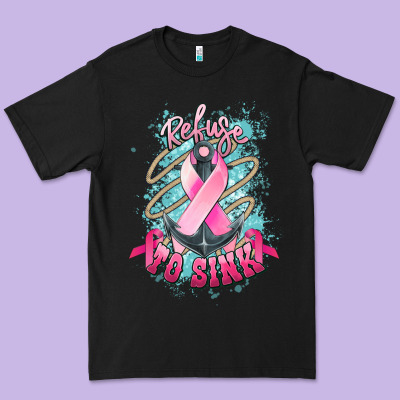 Refuse To Sink Cancer Anchor Cancer Awareness Premium Tee Designed By Howdyjamesfarm