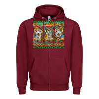 Burgundy alpacas Zipper Hoodie - BarkalooDesign