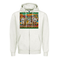 Oatmeal Heather alpacas Zipper Hoodie - BarkalooDesign