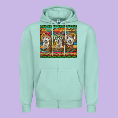 Alpacas Zipper Hoodie Designed By Barkaloodesign