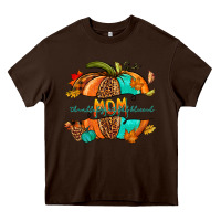 Chocolate Brown thankful grateful blessed mom pumpkin Heavy Core Tee - NancyCooperArtShop