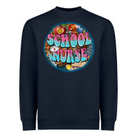 Navy western groovy school nurse Heavyweight Sweatshirt - BarkalooDesign