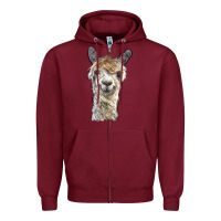 Burgundy alpaca Zipper Hoodie - BarkalooDesign