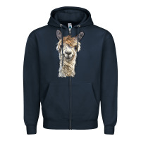 Navy alpaca Zipper Hoodie - BarkalooDesign