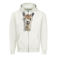 Oatmeal Heather alpaca Zipper Hoodie - BarkalooDesign