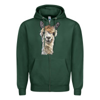 Sports Green alpaca Zipper Hoodie - BarkalooDesign
