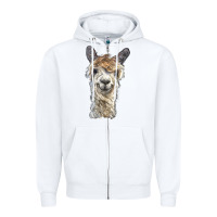 White alpaca Zipper Hoodie - BarkalooDesign