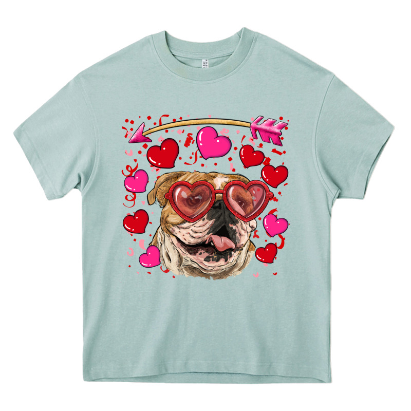 Valentine's Day  Brown English Bulldog Heavy Core Tee by RanaPortraitStore | Teevron
