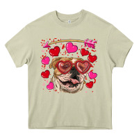 Mossy valentine's day  brown english bulldog Heavy Core Tee - RanaPortraitStore