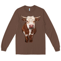 Chestnut hereford cow Long Sleeve Tee - RanaPortraitStore