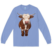 Colony Blue hereford cow Long Sleeve Tee - RanaPortraitStore