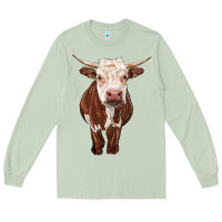 Matcha hereford cow Long Sleeve Tee - RanaPortraitStore