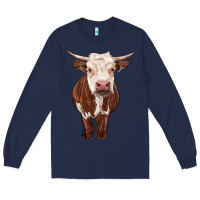 Navy hereford cow Long Sleeve Tee - RanaPortraitStore