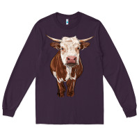 Plum hereford cow Long Sleeve Tee - RanaPortraitStore