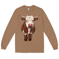 Toasted Coconut hereford cow Long Sleeve Tee - RanaPortraitStore
