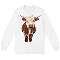 White hereford cow Long Sleeve Tee - RanaPortraitStore