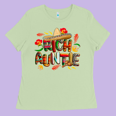 Cinco De Mayo Rich Auntie Ladies Tee Designed By Cowgirlartshop
