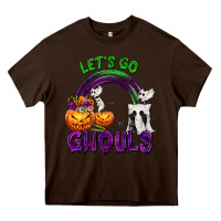 Chocolate Brown Let's Go Ghouls Heavy Core Tee - texasbilliewilder