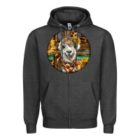 Charcoal Heather western alpaca Zipper Hoodie - BarkalooDesign