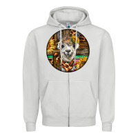 Dove Grey western alpaca Zipper Hoodie - BarkalooDesign